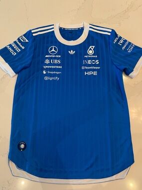 Mercedes AMG Petronas Royal Blue Men's Team Jersey with White Trim